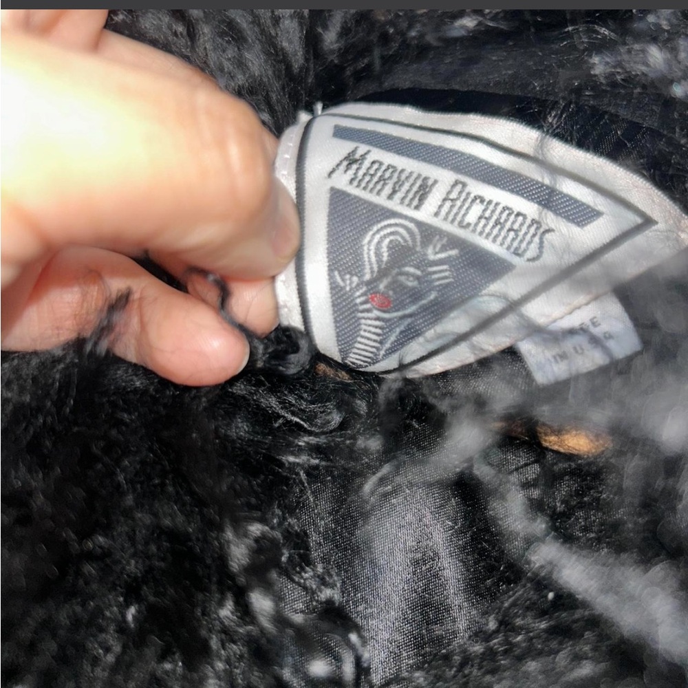 Marvin Richards Black Teddy Jacket with Fur Trim - Picture 11 of 11